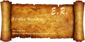 Erdős Roxána névjegykártya